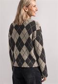 Langarm Shirt mit Turtle Neck und Muster clay sand