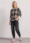 Langarm Shirt mit Turtle Neck und Muster clay sand
