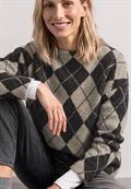 Langarm Shirt mit Turtle Neck und Muster clay sand