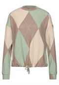 Langarm Shirt mit Turtle Neck und Muster eucalyptus green
