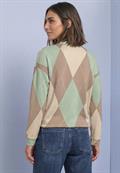 Langarm Shirt mit Turtle Neck und Muster eucalyptus green