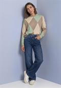 Langarm Shirt mit Turtle Neck und Muster eucalyptus green