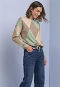 Langarm Shirt mit Turtle Neck und Muster eucalyptus green