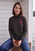 Langarm Shirt mit Turtle Neck und Print truffle brown