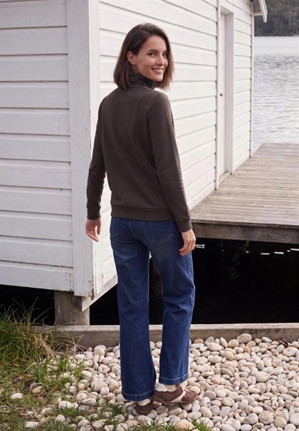 Langarm Shirt mit Turtle Neck und Print truffle brown
