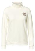 Langarm Shirt mit Turtle Neck und Print vanilla white