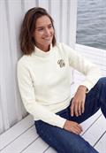Langarm Shirt mit Turtle Neck und Print vanilla white