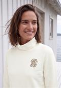 Langarm Shirt mit Turtle Neck und Print vanilla white