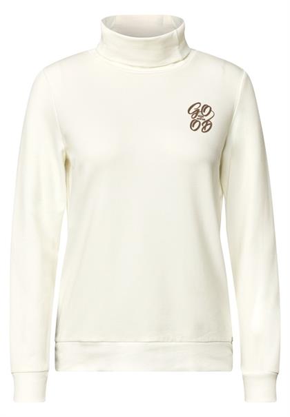 Langarm Shirt mit Turtle Neck und Print vanilla white