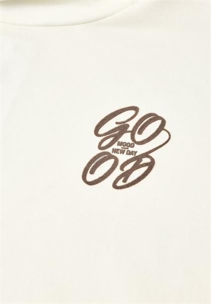 Langarm Shirt mit Turtle Neck und Print vanilla white