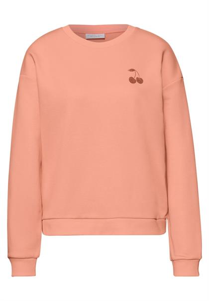 Langarm Sweatshirt mit Backprint soft tangurine