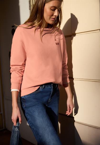 Langarm Sweatshirt mit Backprint soft tangurine