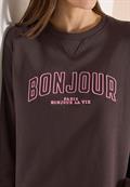 Langarm Sweatshirt mit Stickerei macchiato brown