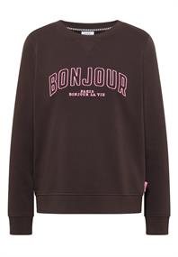 Langarm Sweatshirt mit Stickerei macchiato brown