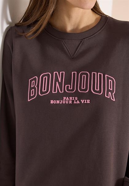 Langarm Sweatshirt mit Stickerei macchiato brown