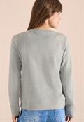 Langarm Sweatshirt mit Stickerei milky grey melange