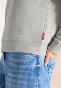 Langarm Sweatshirt mit Stickerei milky grey melange