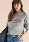 Langarm Sweatshirt mit Stickerei milky grey melange