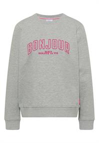 Langarm Sweatshirt mit Stickerei milky grey melange