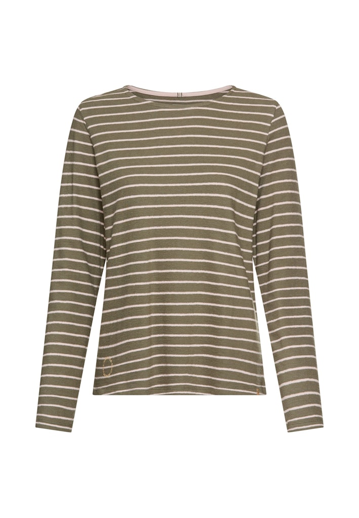 Camel Active - Damen Langarmshirt - shadow khaki stripes - Größe: M - bei Tara-M