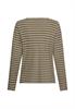 Langarm-T-Shirt aus Bio-Baumwolle shadow khaki stripes