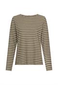 Langarm-T-Shirt aus Bio-Baumwolle shadow khaki stripes