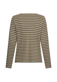 Langarm-T-Shirt aus Bio-Baumwolle shadow khaki stripes