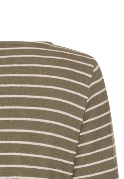 Langarm-T-Shirt aus Bio-Baumwolle shadow khaki stripes