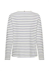 Langarm-T-Shirt aus reiner Baumwolle indigo blue- milk wh