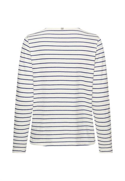 Langarm-T-Shirt aus reiner Baumwolle indigo blue- milk wh