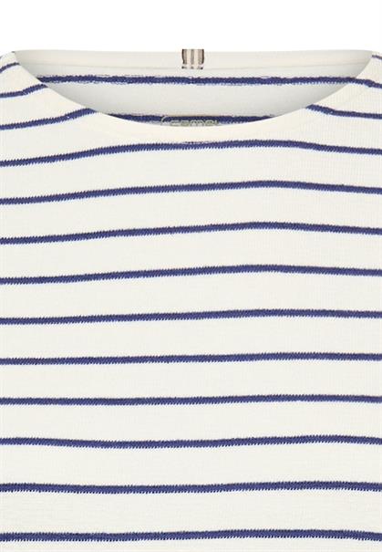 Langarm-T-Shirt aus reiner Baumwolle indigo blue- milk wh
