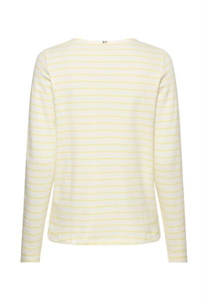 Langarm-T-Shirt aus reiner Baumwolle lemon- milk white
