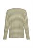 Langarm T-Shirt aus reiner Baumwolle mit Rundhals und seitlichen Schlitzen shadow khaki stripes