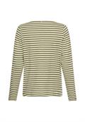 Langarm T-Shirt aus reiner Baumwolle mit Rundhals und seitlichen Schlitzen shadow khaki stripes