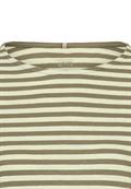 Langarm T-Shirt aus reiner Baumwolle mit Rundhals und seitlichen Schlitzen shadow khaki stripes