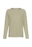 Langarm T-Shirt aus reiner Baumwolle mit Rundhals und seitlichen Schlitzen shadow khaki stripes