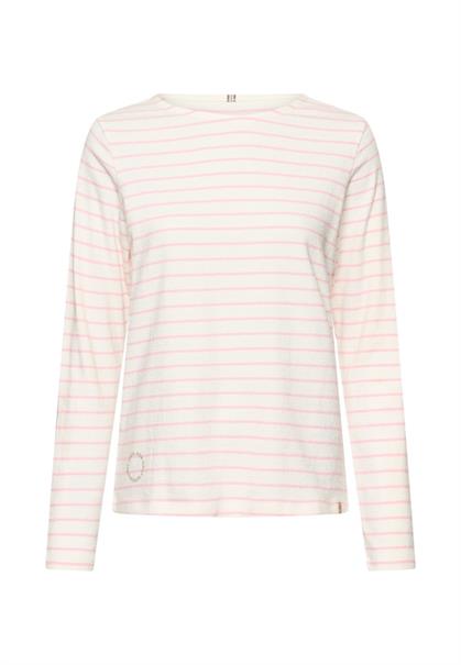 Langarm-T-Shirt aus reiner Baumwolle pink- milk white
