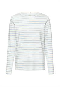 Langarm-T-Shirt aus reiner Baumwolle soft blue- milk whit