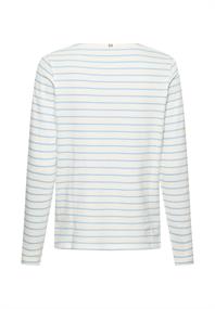 Langarm-T-Shirt aus reiner Baumwolle soft blue- milk whit