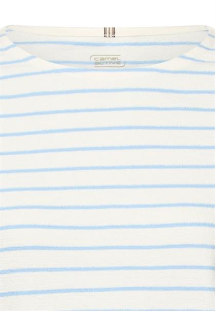 Langarm-T-Shirt aus reiner Baumwolle soft blue- milk whit