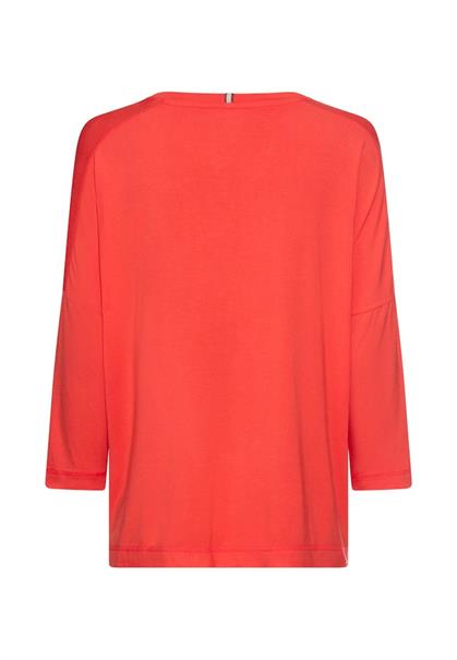 Langarm T-Shirt mit 3/4 Ärmeln und seitlichen Schlitzen flame