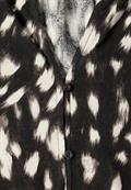 Langarm Tunika mit Split Neck und Reh-Print black