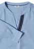 Langarm Tunika mit Split Neck und Tape blouse blue melange