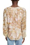 Langarmbluse mit floralem Print beige