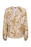 Langarmbluse mit floralem Print beige