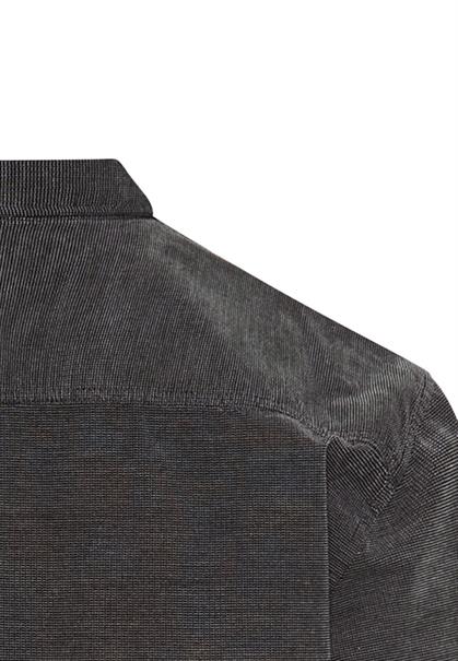 Langarmhemd mit aufgesetzten Taschen asphalt
