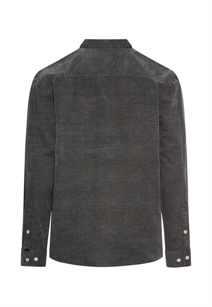 Langarmhemd mit aufgesetzten Taschen asphalt