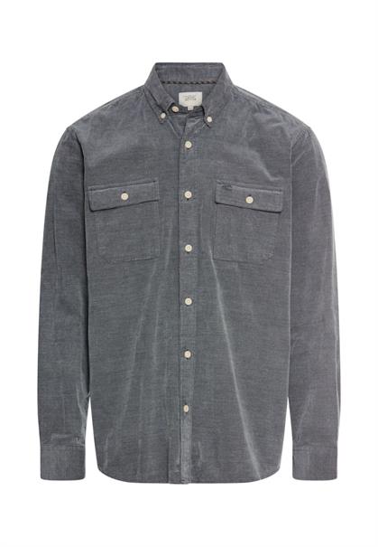 Langarmhemd mit aufgesetzten Taschen tinted blue