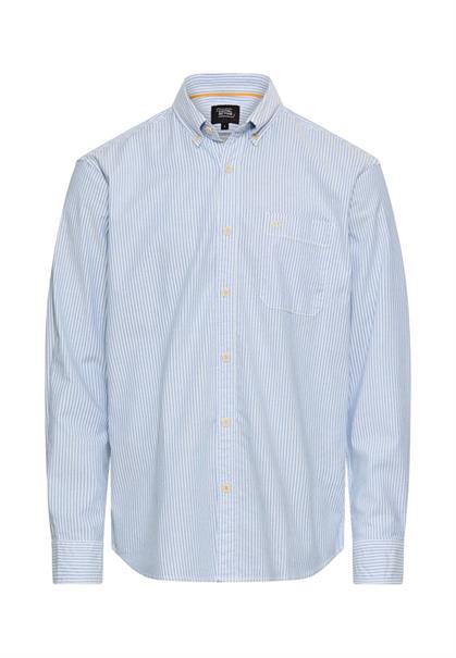 Langarmhemd mit Brusttasche stormy blue