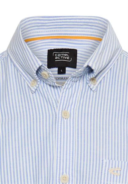 Langarmhemd mit Brusttasche stormy blue